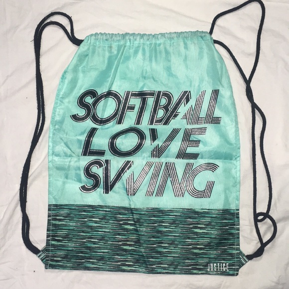 Justice Other - Justice Drawstring Backpack. Softball.